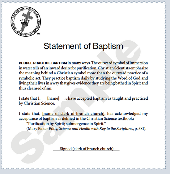 Statement of Baptism